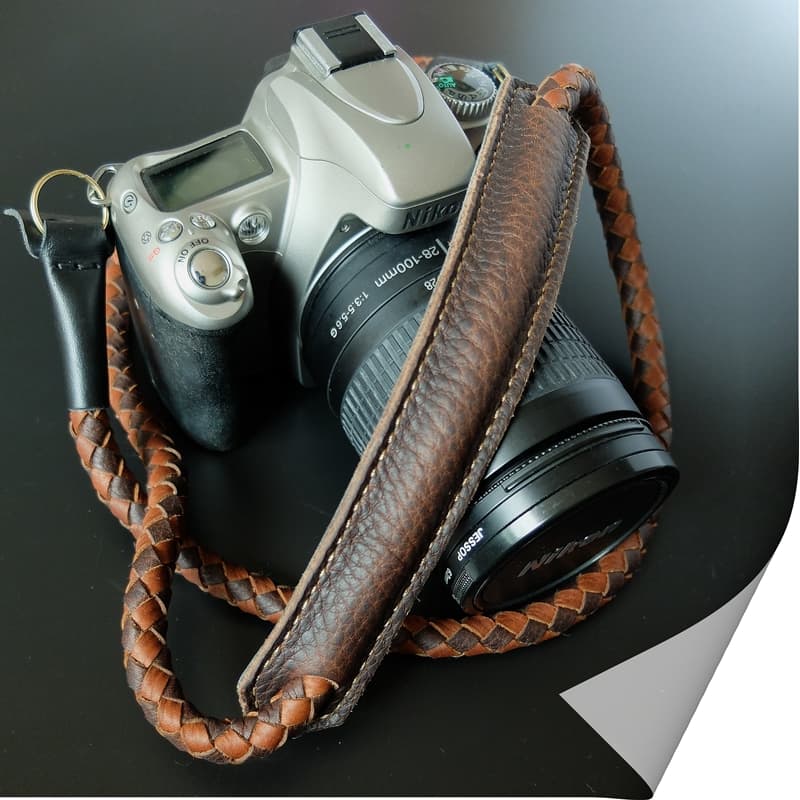 สายกล้อง แบบคล้องคอ Weaving Rope Strap สีน้ำตาลทูโทน