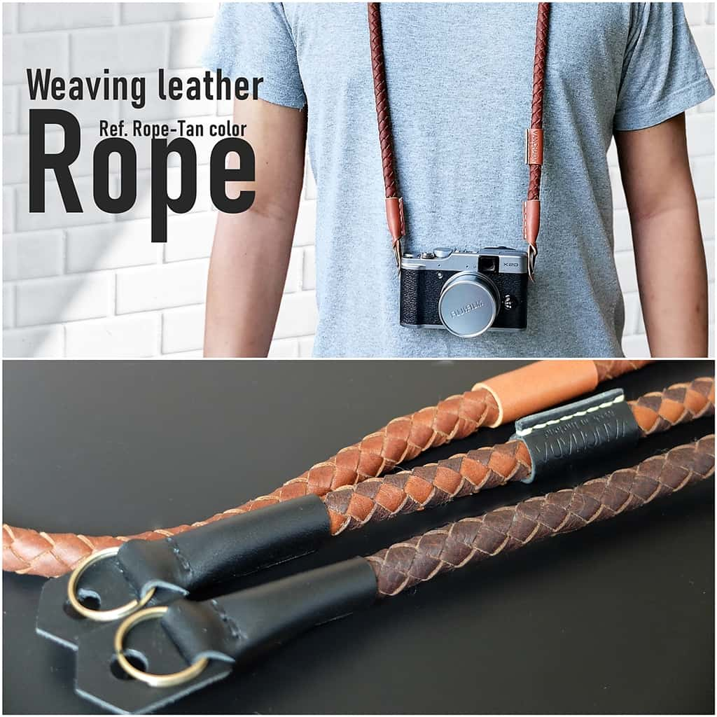 Rope Weaving camera strap สายกล้อง แบบคล้องคอ หนังแท้ handmade