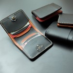 Simone TB Wallet Handmade กระเป๋าสตางค์ผู้ชาย เย็บมือ สีแทนสลับสีดำ หนังฟอกฝาด