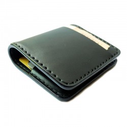 Simone BB Wallet Handmade กระเป๋าสตางค์ผู้ชาย เย็บมือ สีดำ หนังฟอกฝาด