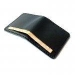 Simone BB Wallet Handmade กระเป๋าสตางค์ผู้ชาย เย็บมือ สีดำ หนังฟอกฝาด