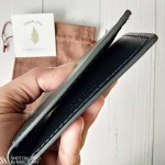 Vslim Wallet กระเป๋าผู้ชาย หนังแท้ ฟอกฝาด สีดำ Handmade 