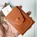 Vslim Pocket Wallet กระเป๋าผู้ชาย หนังแท้ ฟอกฝาด สีน้ำตาลแทน  Handmade 