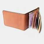 Z. Wallet Saddle Saddle Tan Money Clip Bi-fold V3.1 Handmade กระเป๋าสตางค์สำหรับผู้ชาย