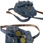 กระเป๋าเป้ หนังแท้ สีน้ำเงิน สำหรับผู้หญิง Navy Blue Backpack กระเป๋าเป้ เนื้อนุ่ม ไซส์เล็ก