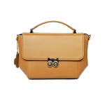Owl Golden Yellow Handbag กระเป๋าถือหนังแท้ สำหรับผู้หญิง Handbags leather full Grain oil wax