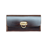 กระเป๋าสตางค์ ใส่ธนบัตร ใบยาว สีน้ำตาล Minimal Wallet ferro di cavallo Design Dark Brown color