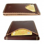 Money Clip Wallet handmade Rusty Red Color กระเป๋าสตางค์หนังแท้ สำหรับผู้ชาย เย็บมือ