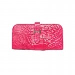 กระเป๋าหนังจระเข้แท้ Wallet Paddock Crocodile Pink-1 