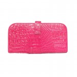 กระเป๋าหนังจระเข้แท้ Wallet Paddock Crocodile Pink-1 