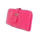 กระเป๋าหนังจระเข้แท้ Wallet Paddock Crocodile Pink-2 